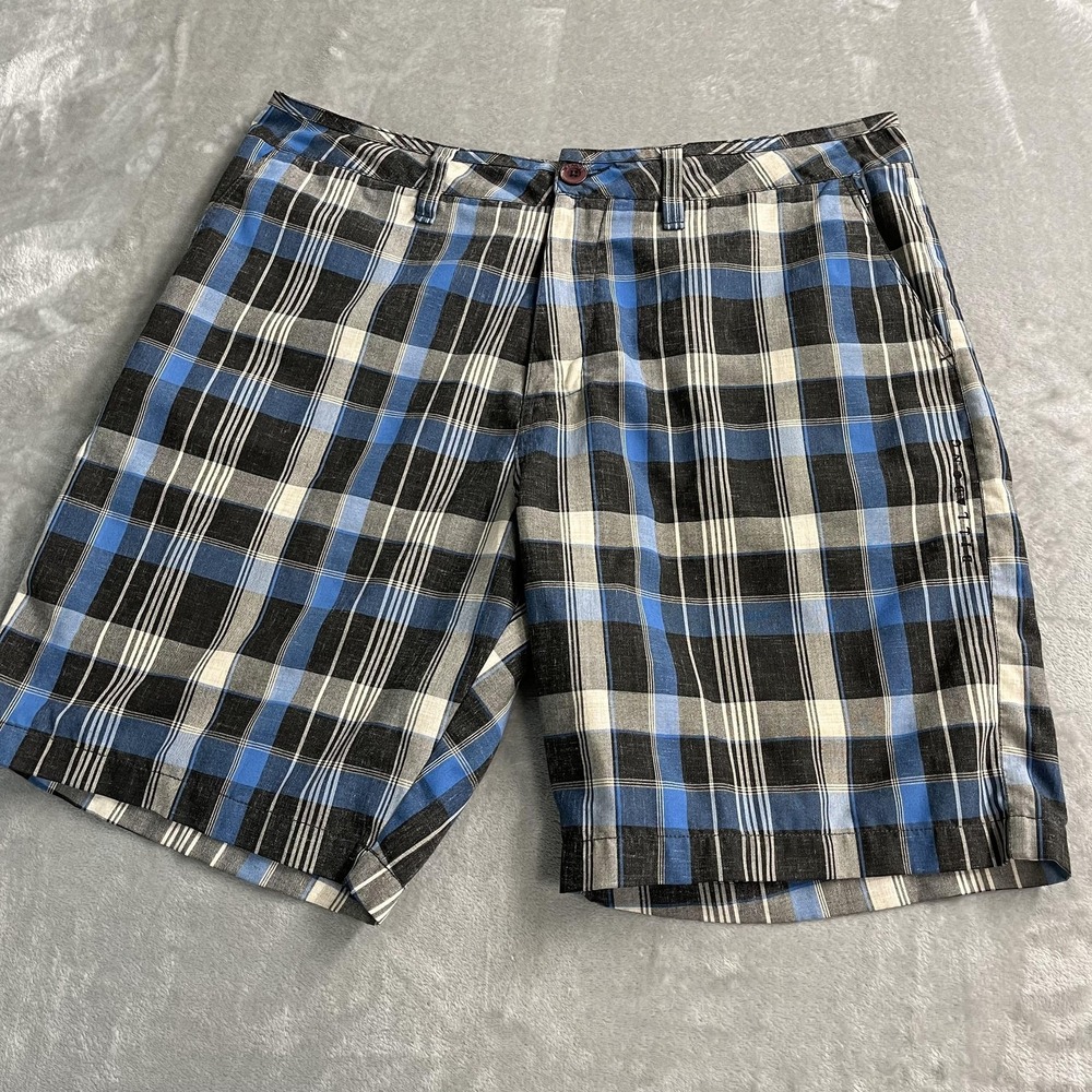 Billabong Shorts Mens 38 Blue Plaid Chino Slash Pockets Beach Surf Skater Y2K